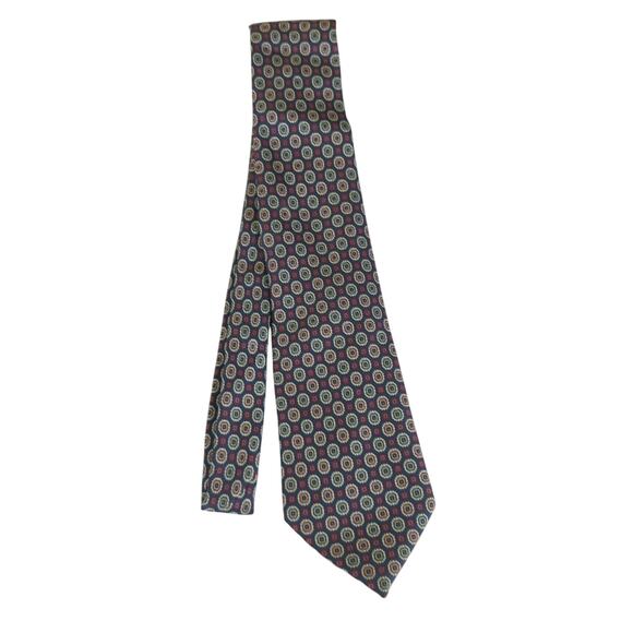 Woodward 100%‎ Silk Tie Blue Red Cream Pattern All - Picture 1 of 4